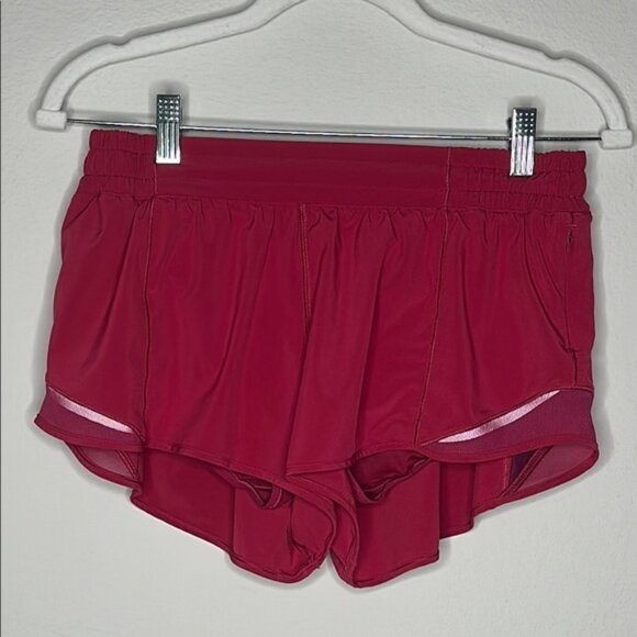 Lululemon Athletica Raspberry Coulis Athletic Shorts with Elastic Waistband - Picture 3 of 3